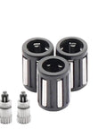Sick Replacement Needle Bearings That Fix Your Tech Extruder Kit Setup Dual Drive Gear Assembly Restore Smooth Rotation And Stop Grinds Like A Boss For Any 3D Printer Owners Want Tier Upgrades Without Spending An Arm And A Leg On Expensive Parts., four black needle bearings and two silver extruder gears