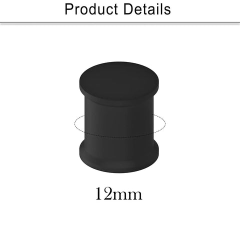 12 Millimeter Black Silicone Ear Gauges Set Of Four Pairs Double Flared Saddle Tunnels Plugs For Ears Stretching Kit