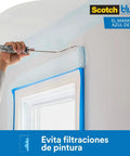 Person painting wall edge with Blue Painters Tape For Multi Surface Use Easy Peel Damage Free Masking Tape For Indoor And Outdoor Projects Removable Up To Two Weeks Great For DIYers And Pros Alike Helping You Get Sharp Edges And Clean Lines On Walls Cabinets.
