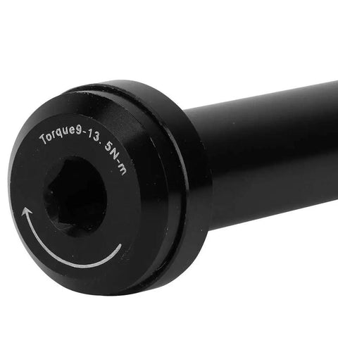 Close-up of 12 x 142mm Bicycle Thru Axle Adapter For Quick Release Rear Hub, Aluminum Alloy with torque markings