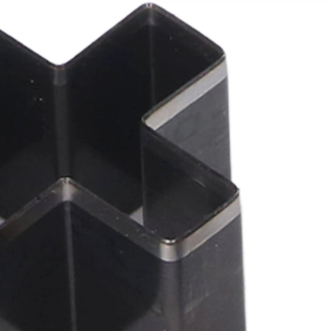 Close-up of Crossed Shape Hollow Punch Cutter Die Set For Leather Crafting Three Sizes Durable Alloy Steel for DIY projects.