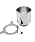 Rock Solid Stainless Steel Pour Over Coffee Dripper With Fine Mesh Metal Filter, cone dripper with stand for easy coffee brewing.