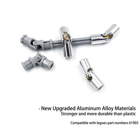 Upgraded Aluminum Alloy Universal Joints 3L 4 Piece Set For Lego And MOC Bricks Heavy Duty Shaft Coupling And Power Transmission Components For Robotics And Custom Builds