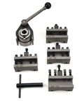 Quick Change Tool Post Holder For Mini Lathe With Multifix Style, includes basic body, steel holders, adjustable tool height visible.