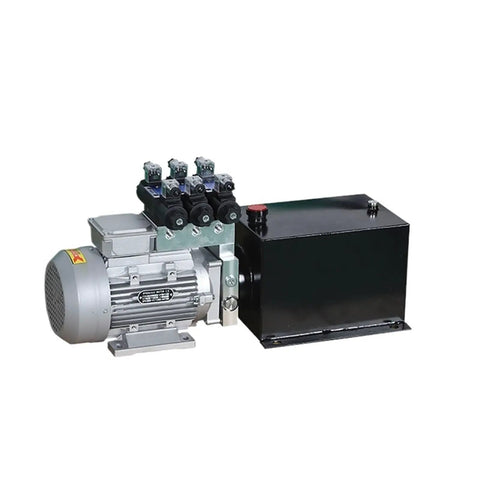 Top Rated 2Kw Bidirectional Hydraulic Power Unit With Vast 24V To 380V Voltage Range Designed For Heavy Duty Electric Lifting Platforms And Cylinders in Industrial Machinery Applications, featuring a silver motor and black housing.