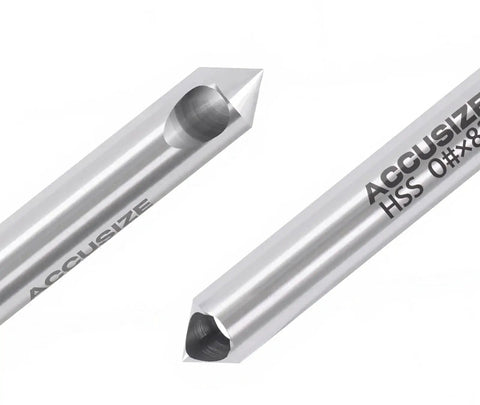 Close-up of Five Piece 82 Degree Zero Flute HSS Countersink And Deburring Tool Set Pilotless Type For Clean Countersinking