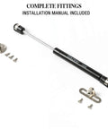 Six Pack 100N Gas Struts for 10 Inch Cabinet Doors Cabinet Shocks and Lift Supports with Round Mounting Plates Screws Included Pneumatic Door Lift for Kitchen Cabinets and More shown with mounting hardware