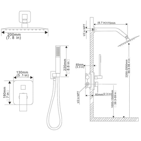 Level Up Your Daily Wash With This Matte Black Shower System Featuring An 8 Inch High Pressure Rain Head And Handheld Wall Mount Faucet Set With Rough In Valve Trim For A Smooth Install That Hits Different