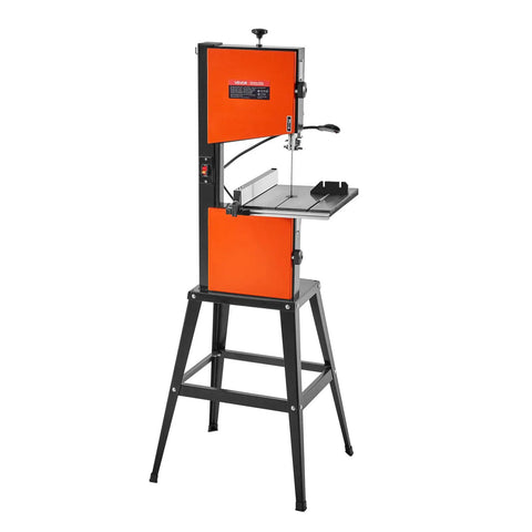 Two Speed 10 Inch Benchtop Band Saw With Stand For Woodworking, 373W 1/2 HP, 6 Inch Max Cutting Height, Cast Iron Table, 360 Degree Work Light
