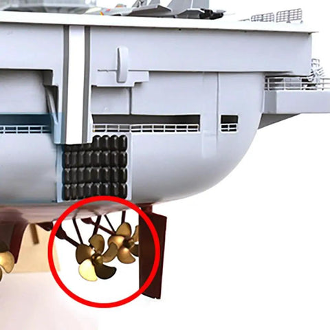 Copper 5 Blade RC Boat Propeller 31mm M4 Prop For 4mm Shaft Right Handed Rotating Prop For Scale Marine Submarine Tug And Fishing Boat, Durable Soldered Blades For Strong Thrust on a model ship.