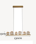 Six Light Retro Pendant Chandelier With Adjustable Chain Sleek Modern Hanging Lamp showcasing a 130cm long design with six geometric shades.