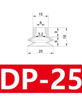 Diagram of Heavy Duty Pneumatic Suction Cup Big Head With Silicone Nozzle 8mm Mounting Hole Double Layer Injection Molding dimensions