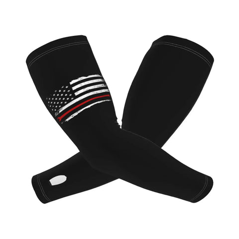 Keep It Cool Wherever You Roll Premium Cooling Arm Sleeves With Bold American Flag Graphics, black ice silk, suitable for sun protection.