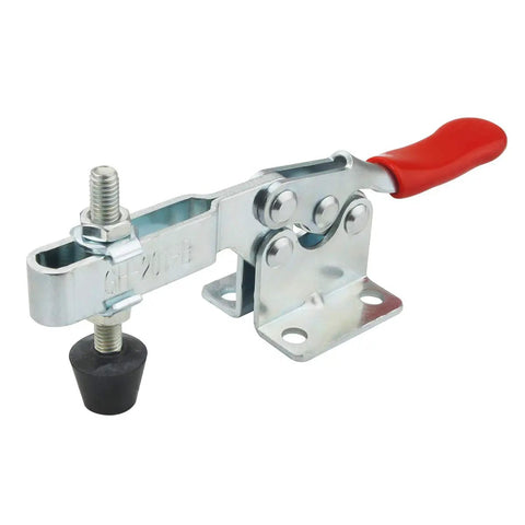 Heavy Duty Quick Release Toggle Clamp 4 Pack 201 B Style Hold Down Clamp With Anti Slip Red Horizontal Design Delivers 198 Lbs Holding Power For Woodworking And DIY Projects, red handle, steel body