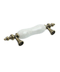 4 Pcs Ceramic Cabinet Pulls Antique Drawer Knobs Hardware For Dresser, Door, And Cupboard, 3.07 Inch Center, antique brass finish