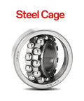 Pro Level 1306 Double Row Self Aligning Ball Bearings 30Mm By 72Mm By 19Mm Hardened Chrome Steel Caged Design close-up view.