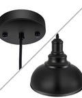 Dope Industrial Black Pendant Lights Two Pack Farmhouse Hanging Lamps With Metal Shade Black Interior Ceiling Fixtures