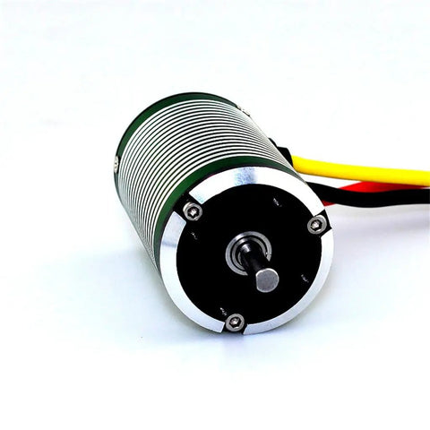 Sick Power 40X74 Brushless Motor 2650Kv with anodized CNC aluminum shell and precision balanced rotor, viewed from the back.