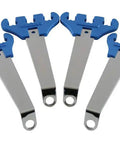 Blue Universal Spark Plug Wire Loom Kit with chrome brackets and looms, fits 7-9 mm wires, universal engine fit, top view