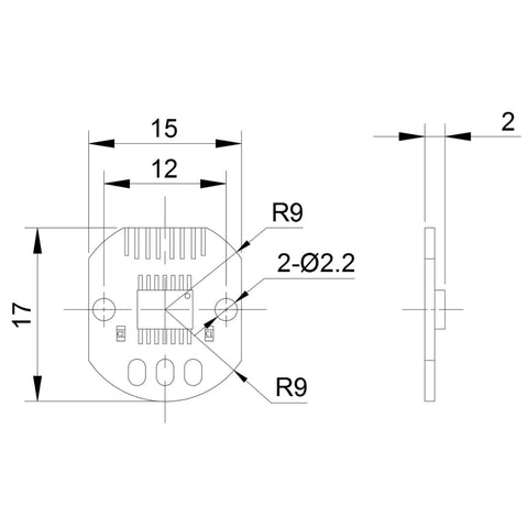 Technical drawing of Two Pack Magnetic Encoder Module For Stepper Motors With PWM And Serial Interface 5V DC Ultra Precise