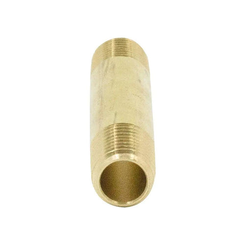Brass Pipe Fitting Long Nipple Heavy Duty One Quarter Inch NPT Male To One Quarter Inch NPT Male Extender Connector One And One Half Inch