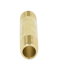 Brass Long Nipple Pipe Fitting One Eighth NPT Male To One Eighth NPT Male Six Inch Length Two Pack Durable Brass Connector For Plumbing High Temperature Service, threaded brass nipple