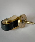 Antique Style Brass Caster Wheels Set, 25mm Beefy Heavy Duty Swivel Casters With Screws, 360 Degree Rotation, side view