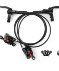 JKSPORTS MT200 hydraulic disc brake set for bikes, front 800mm and rear 1450mm hoses, black with calipers and levers