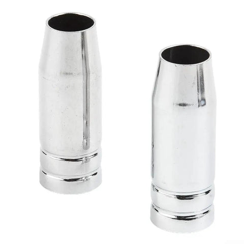 MB25 MIG Nozzle Guard Conical Welding Shroud For Binzel Style Tips, Pro Grade Fit With Leak-Proof Air Push, Boosted Shielding Gas Coverage For Porosity-Free Welds And Cleaner MB25 Torch Performance, chrome steel two-pack