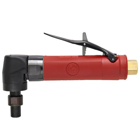 Heavy Duty Industrial Air Angle Die Grinder With A Compact Half Horsepower Motor And One Quarter Inch Collet Built Tough For Fast Demolition And Precision Metalworking On Any Tight Deadline Or Rough Crew Job