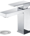 Polished Chrome Single Hole Bathroom Faucet With Pop Up Drain, Solid Brass Construction, Lead Free And ADA Compliant, Easy Install Vanity Sink