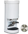 Heavy Duty Electric Coffee Tamper That Slashes Wrist Fatigue And Delivers Consistent 58 Mm Puck Density Every Time with shiny metal tamper plate.