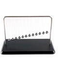 Newton's Cradle Desk Toy With Wooden Base And Metal Beads, Classic Kinetic Swinging Science Gadget For Office Decor, 12 Beads, Sturdy Motion