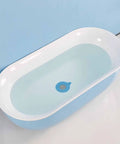 2pcs Silicone Bathtub Plug Drain Stopper, Flat Cover in blue bathtub with water, showcasing the plug design.