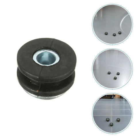 Two Pack Motorcycle Rubber Grommets Kit For Rear Shock Absorbers, All Weather Resistant Buffer Rings With Metal Pads For Impact Absorption, Smoother Ride, Vibration Dampening, Improved Comfort On Motorbikes, black rubber metal insert