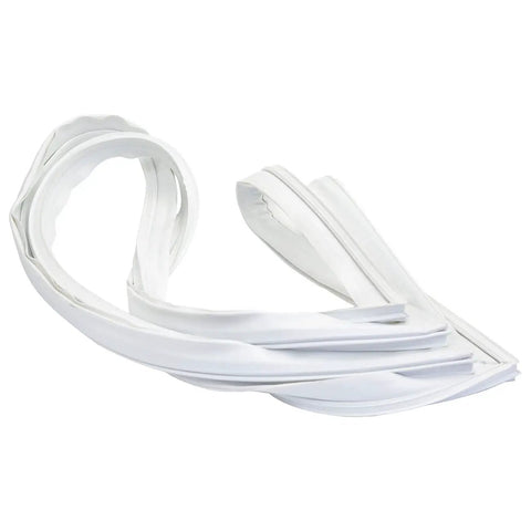 Universal Freezer Door Gasket Replacement 5304507201 coiled on white background for refrigerators and freezers