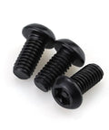 Heavy Duty M8 Security Screws With Sleek Black Oxide Coating And Rock Solid 304 Stainless Steel For Auto Builds And Outdoor Projects Includes 20 Anti Theft Bolts With Zero Hassle Socket Drive, showing three black screws.