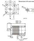 Technical dimensions of Beast Mode 400W 48V BLDC Motor for NEMA 24 frame, showing 8mm shaft diameter and 3000 RPM specs