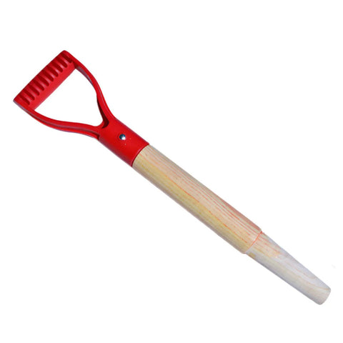 Long Wooden Garden Shovel Replacement Handle 46cm with red grip for digging and DIY craft projects, durable spade handle