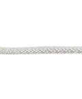 Close-up of three sixteenth inch nylon rope, solid braid shown, part of a 1000 foot spool, ideal for utility and industrial use.