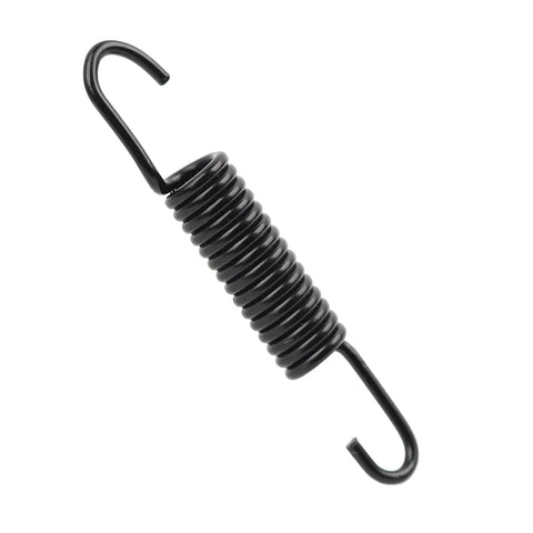 Heavy Duty Kickstand Return Spring For Dirt Bike And Scooter Mopeds Brake Pedal Return Spring Carbon Steel Construction Rust Resistant 110mm Black Two Pack Motorcycle Stand Accessory, side view of black spring.