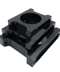 Sturdy Aluminum Tube Clamp Fits 30 40 50 mm Drone Frames With Fast CNC Machine Integration And Bolt Circle Motor Plate Mounting For Quick Easy Installations, black aluminum structure.