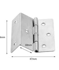 One Piece 44mm Silver Three Page Folded Hinge For Wood Boxes Cabinets Doors Drawers And Furniture Decorative Hardware Great For DIY Projects