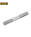 Top Shelf 304 Stainless Steel Double End Threaded Studs M8x60mm, shown lengthwise, pack of 5 for heavy-duty applications.