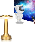 Portable LED Table Lamp With 3-Level Brightness, Metal Desk Light With 3 Color Touch Control and Starry Night Sky Projector with remote