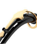 Curved Metal Neck Replacement For Alto Saxophone With Cork Sheet Black Nickel Plated Bend Neck Repair Kit close-up angle
