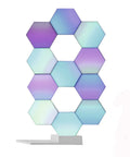 11Pack WiFi Smart LED Light Kit For DIY Night Lamp displayed in a hexagonal arrangement with dynamic pastel colors