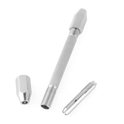 Pin Vise Hand Drill Double End 1mm Chuck With 10 Micro Drill Bits Set shown disassembled on a white background.