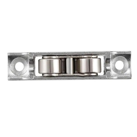 Premium Heavy Duty Window Rollers And Sliding Door Pulleys With U Groove Double Wheel Slick Electroplated Zinc Alloy Build, front view.