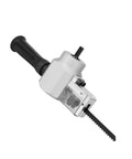 Beast Double Head Sheet Nibbler Set For Wood And Metal Cutting, saw drill attachment adapter with black handle, side view.